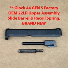New OEM Glock 44 Gen 5 Complete Slide Barrel Black .22 LR Front Serrations