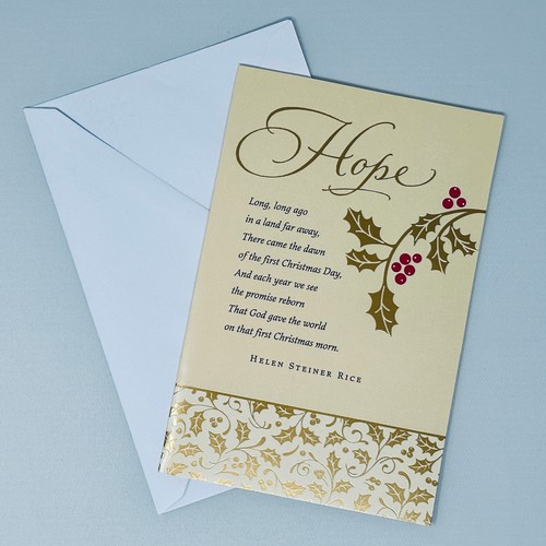 American Greetings Helen Steiner Rice Hope Christmas Card with Envelope