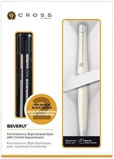 CROSS BEVERLY AT0492H-2 BLACK INK Ballpoint Pen PearlScent White With Refills