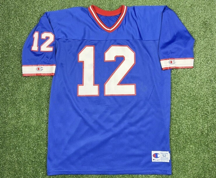 Jim Kelly #12 Buffalo Bills Champion Authentic Football Jersey HOF