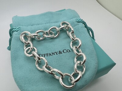 Tiffany Co Italy Sterling Silver Round Circle Clasping Link 7