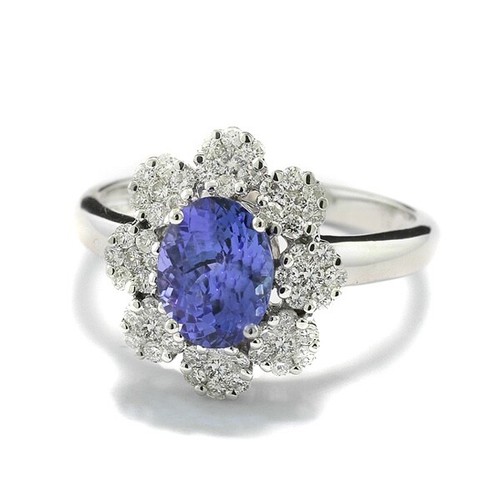 Tansanit Brillant Ring Blauviolett Diamanten 750 Gold Wert 3.300 Euro Neu - Bild 3 von 4