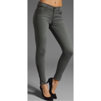 J Brand Power Stretch Zip Legging in Gotham Gray Skinny Leg Size 26 Denim Jeans
