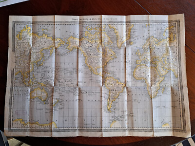Weltkarte alt original Map of the World Rand McNally