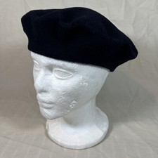 Vintage ALDENS Black 100 Wool Genuine Basque Beret UNISEX - Made in France