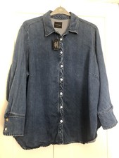 Evans Yours Anthology Autumn Denim Shacket Jacket Utility Shirt Plus Size 28 New