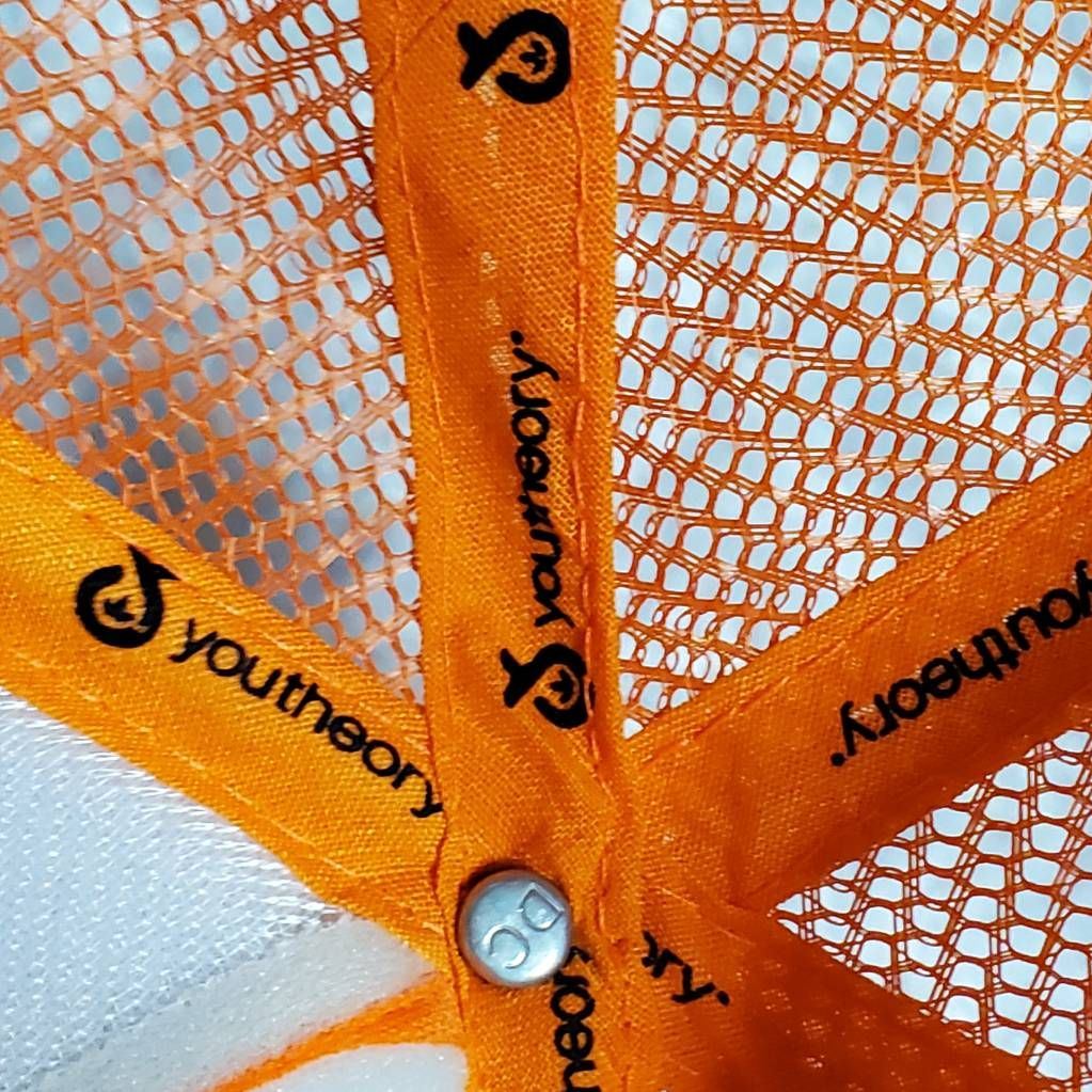 Youtheory Mens Trucker Hat Orange White Snapback Mesh Back  display picture 1