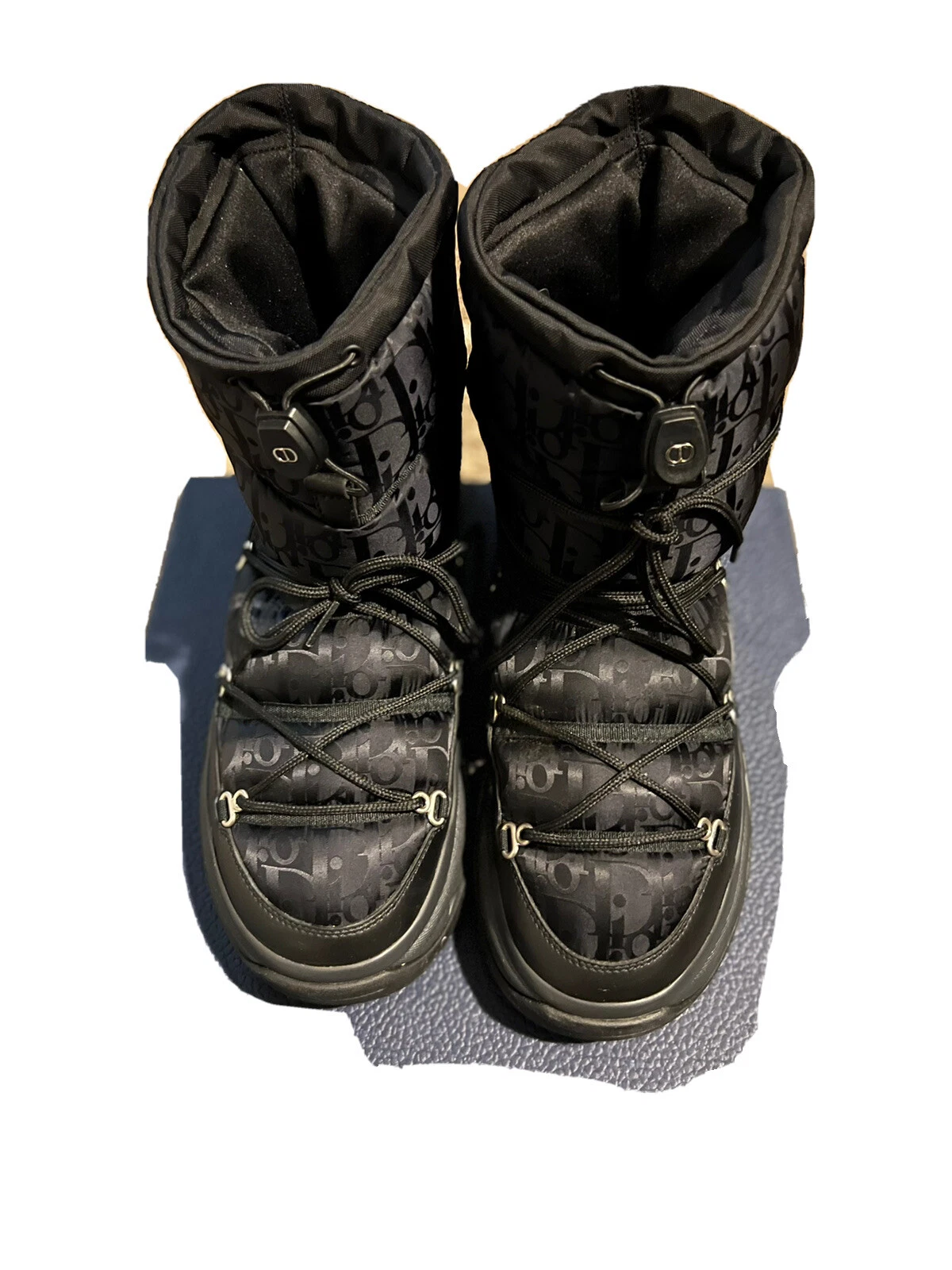 DIOR Bottes Cheville Neige Noir Doux Veau & Quilté TAILLE 42 AVEC RECETTE