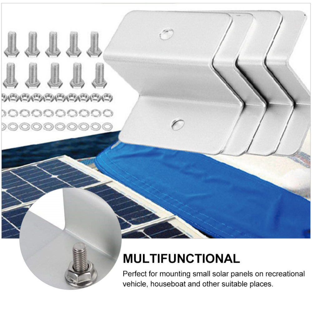 4 Pcs Rack Solar Panel Z Clips Support Brackets Wallmounted RV eBay