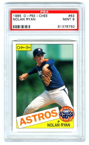 NOLAN RYAN~RARE (POP 157) 1985 OPC O-PEE-CHEE PSA-9 MINT HOT BASEBALL CARD #63