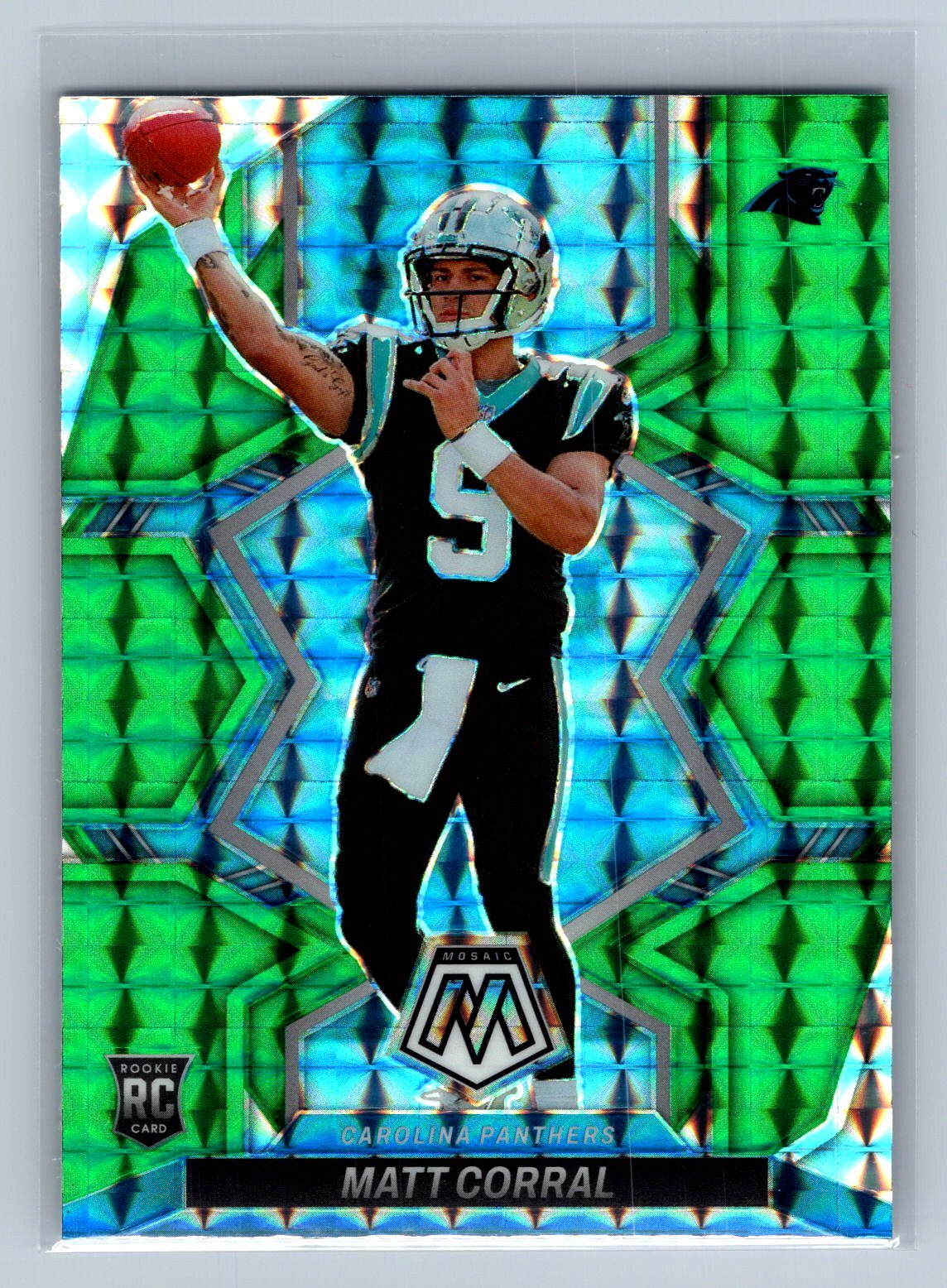 2022 Panini Mosaic Matt Corral Mosaic Green #304 Carolina Panthers