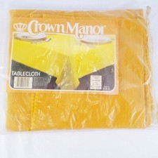 Crown Manor Tablecloth Gold 60 X 84 Cotton Polyester USA Made NEW