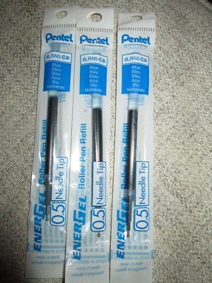 3 ~~ LRN5-C Pentel EnerGel Roller Pen Refills, 0.5mm Fine Needle, Blue Ink