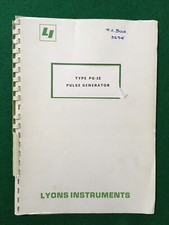 LYONS INSTRUMENTS, PG-2E PULSE GENERATOR,  OPERATING & SERVICE MANUAL,  ORIGINAL