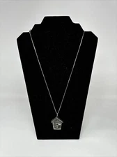 Vintage Brown County Silver Co Sterling Silver Bird House Pendant And Chain 