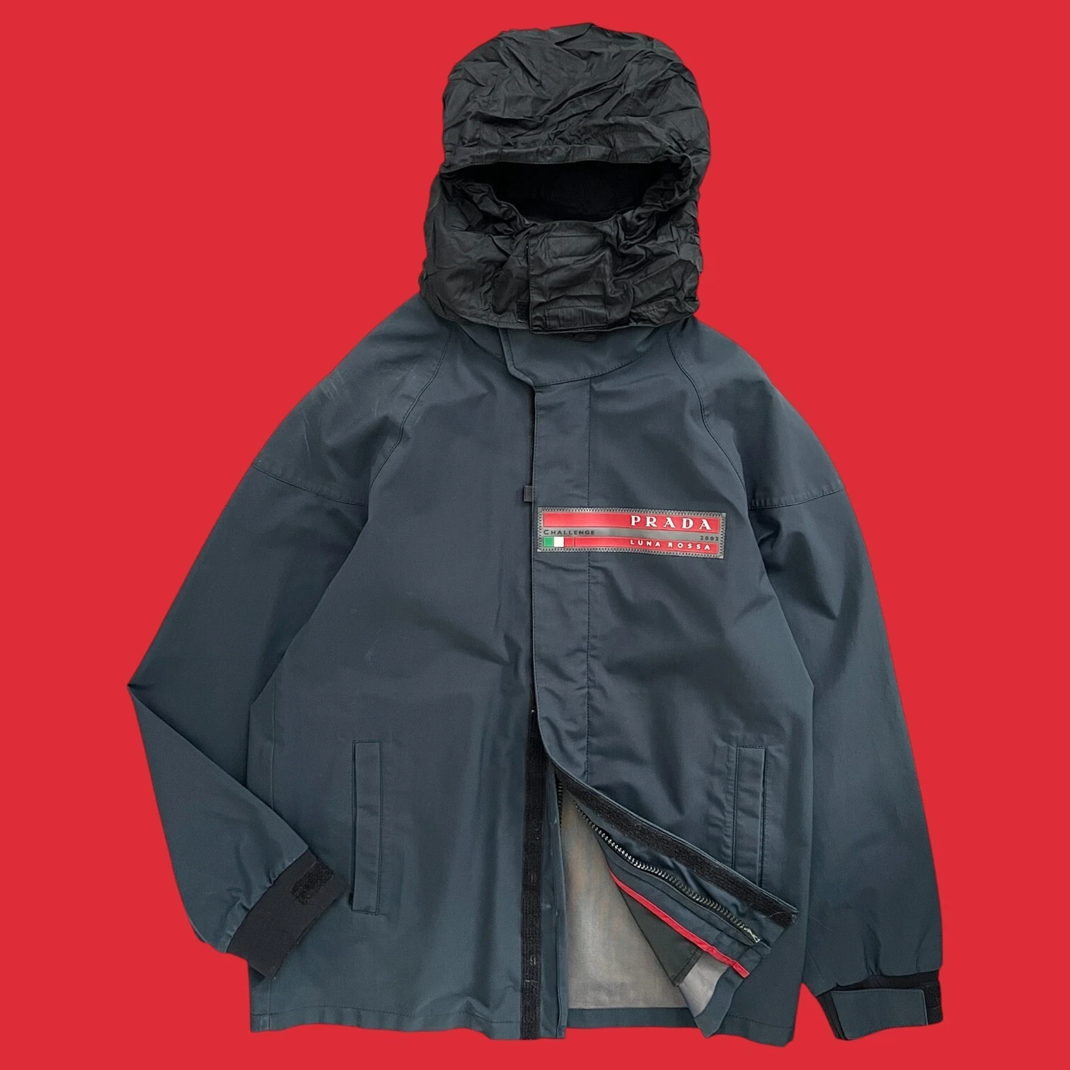 Giacca tecnica Prada Sport Luna Rossa 2003 rara sfida Gore Tex taglia media