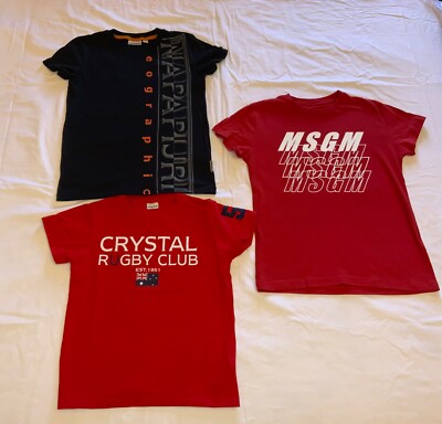 Kinder T-Shirt Set, Baumwolle, Farbe rot, blau; Gr. 7/10 Jahre