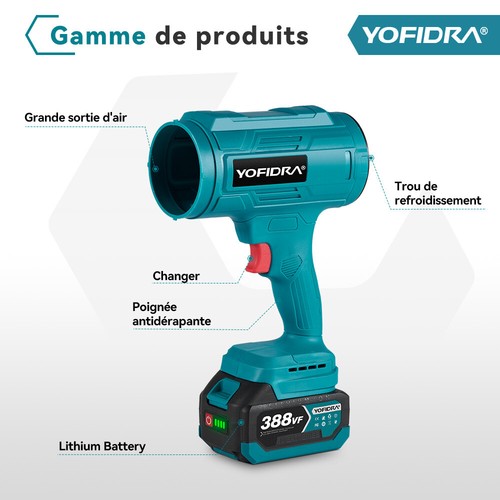 Souffleur de poussière Souffleurs de Feuilles Portable pour batterie Makita 18V - Photo 3/14