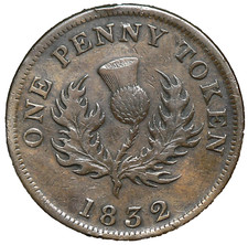 NS-2B2 Nova Scotia 1832 Penny Token George IV #23705s