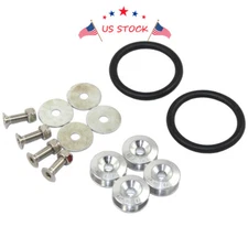 Silver Quick Release Car Bumper Fender Trunk Hatch Lid Aluminum Fastener Kit USA