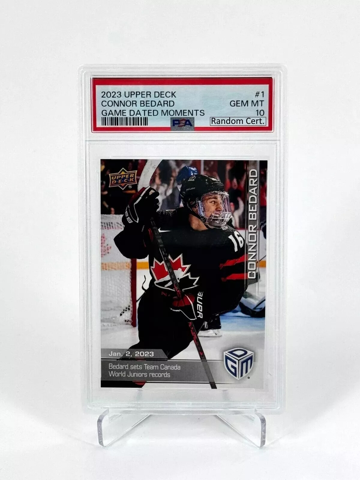 2023 Upper Deck Game Dated Moments - Connor Bedard #1 PSA 10 Gem MT NHL Hockey