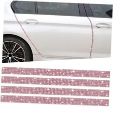 Bling Car Door Guard Crash Bumper Crystal Anti-Scratch Strip Light Pink