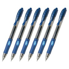 6 X Pilot G-2 07 0.7mm Blue Snap-on Rechargeable Burrproof Gel Pens 