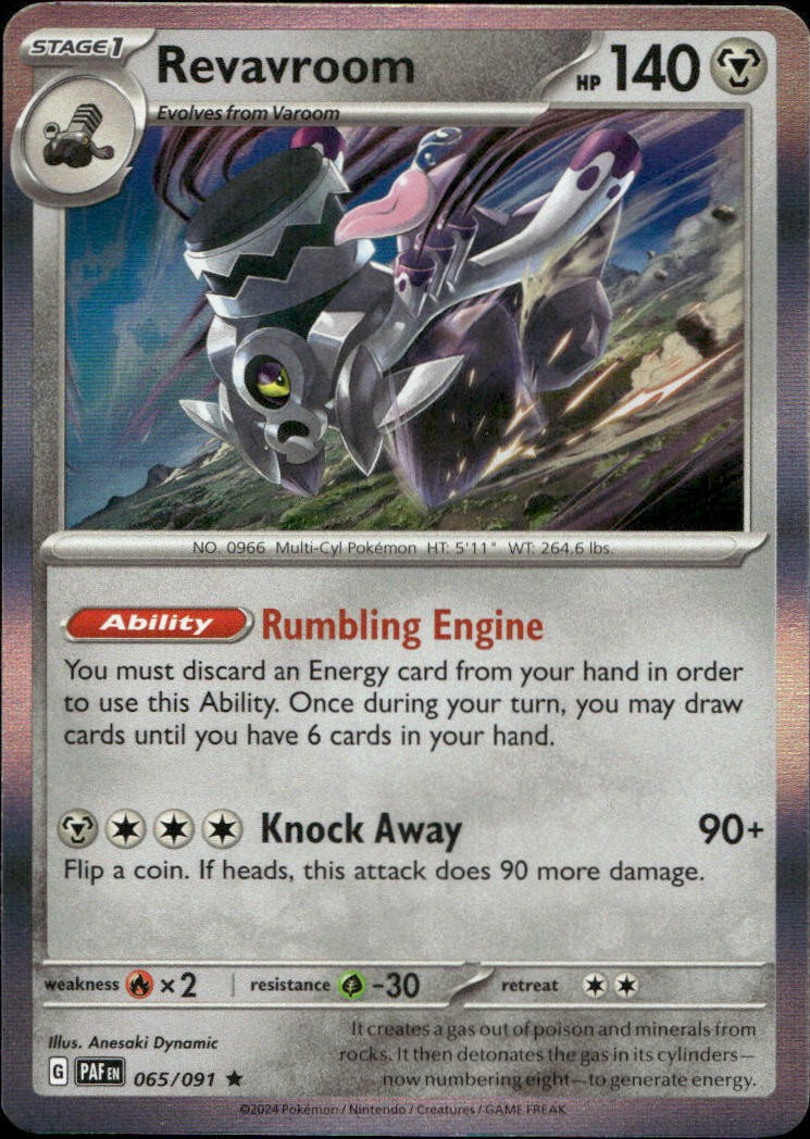 Revavroom 065/091 SV Paldean Fates Reverse Holo R NM Pokémon — English