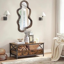 Large Asymmetrical Mirrors for Wall Wood Frame Irregular Mirror Unique Cloud Wav