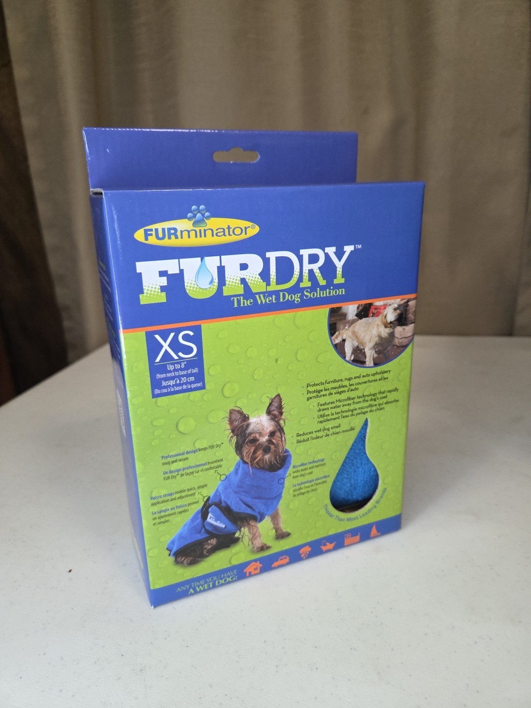 FURminator FURDRY TOWEL Dog Pet Grooming Bathing Blue XS 