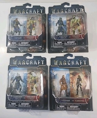 Warcraft Movie Lot of 4 Mini Figure 2-Pack Action Figures Lothar Garona Warriors
