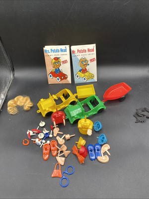 1950's Mr. & Mrs. Potato Head Cars and Trailers Set Missing Some Pieces Read
