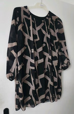 Damen Plissee Kleid Gr. XL Schwarz Beige Knie...