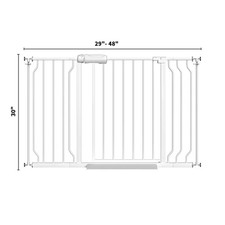 Fairy Baby 28.9-47.9" Extra Wide Baby Safety Gate Walk Thru White Metal Gate