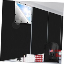out Curtains for Bedroom, Portable 100 Out Window Cover 57"W x 118"H Black