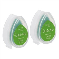 Craft Ink Pads for Stamps, 2 Pcs Washable Finger Print Ink Pad Rainbow, Green