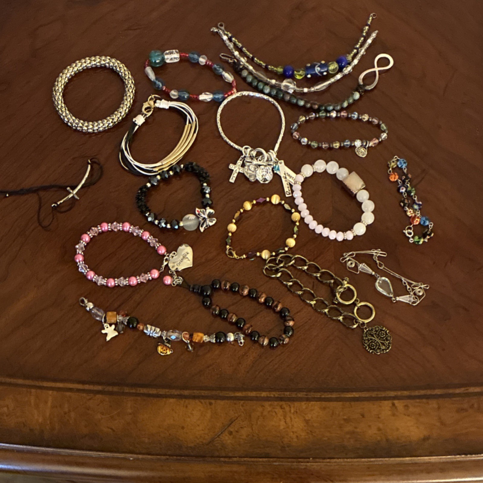Assorted Adjustable Multicolor Beaded, Metal, Cha… - image 1