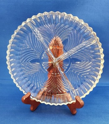 Three Section Divided Relish Dish In Indiana Glass Ridge Fan Pattern 259