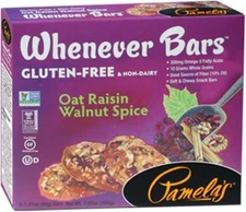 (Free Duty Tax) Pamela's Whenever Bars, Oat Raisin Walnut Spice, 5 ct