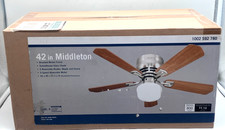 Hampton Bay UE42V-NI-SHB Middleton Brushed Nickel Ceiling Fan w/Light Kit - 42"