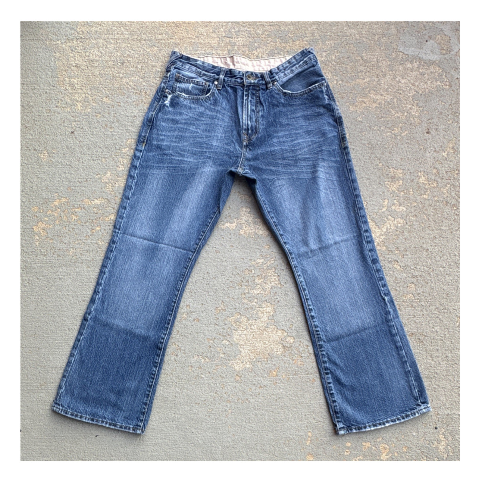 &rsquo;s Blue Straight Leg Medium Wash Cotton Denim 5-pocket Jea
