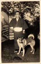 PC JAPAN SAIGO TAKAMORI - SAMURAI KABUKI THEATRE RPPC (a92596)