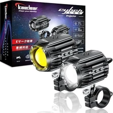 Kaedear Motorcycle Fog Lamp LED Retrofit Fog Auxiliary Light Universal 30W x 2