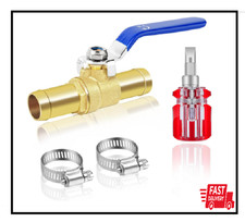 Brass Barb In-Line Shut Off Valve Kit for 3/4" Heater Hoses