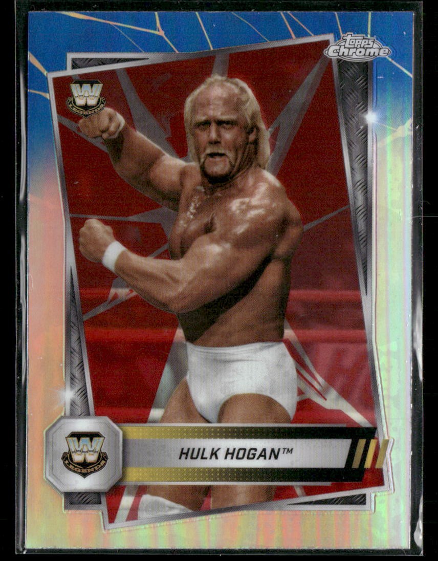 Hulk Hogan 2025 Topps Chrome WWE Red & Blue Refractor #12