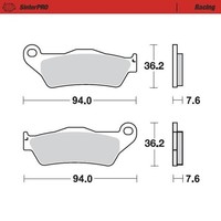 Motomaster Fnt L Pro Rac. BremsbeläGe Sherco 250 SEF-R (Sachs-Gabel) 14-17