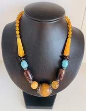 Vintage 1985 Avon’s Indian Summer Tribal Boho butterscotch Turquoise Necklace