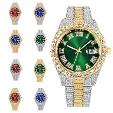 New 2025 Watch For Men Luxury Iced Out Diamond Quartz Men's Watches Calendar