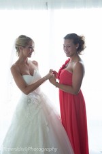 Abendkleid / Brautjungfernkleid Gr S korall farbig, lang