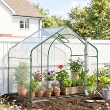 6' x 3.3' x 5.5' Outdoor Portable Walk-In Greenhouse, PVC Cover, Door, Clear